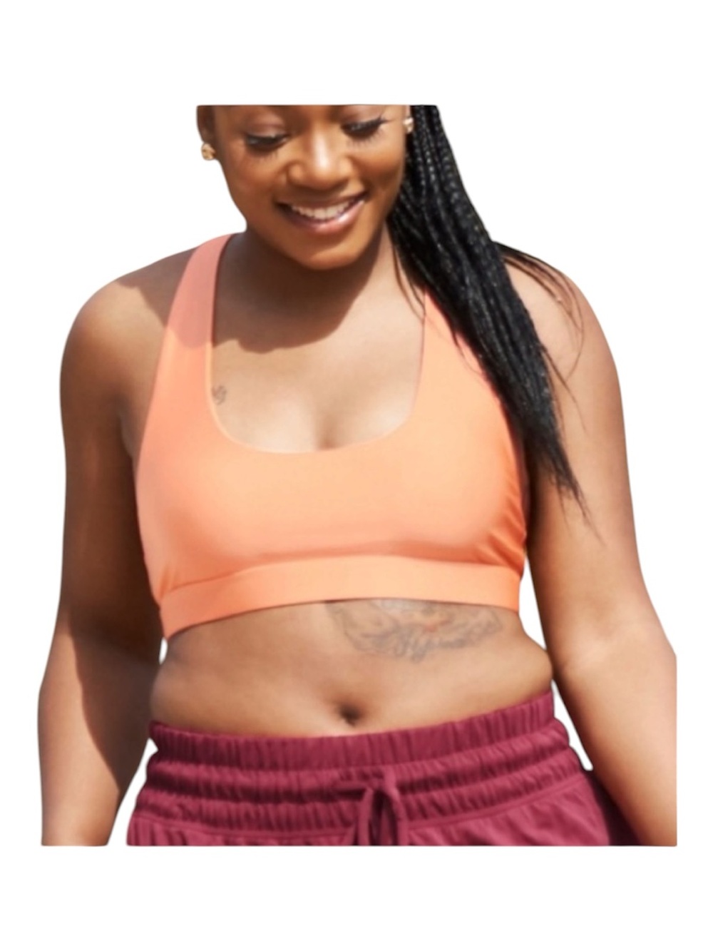 Fabletics Yes! Shine Low Impact Sports Bra Fresh Apricot Shine 1X